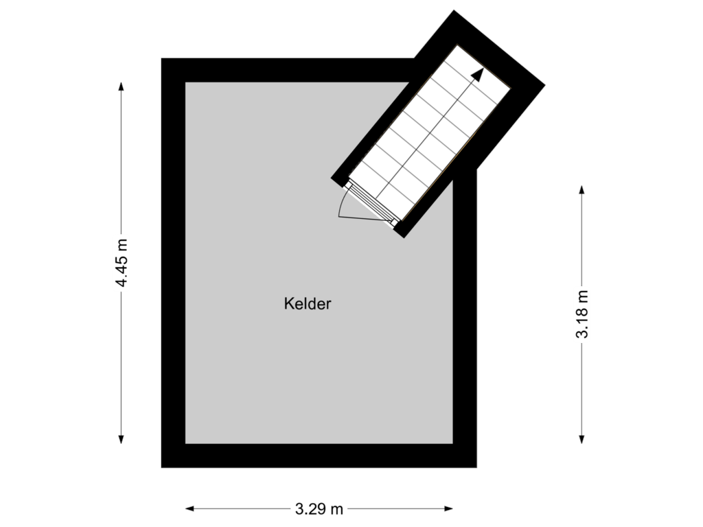 Bekijk plattegrond van Kelder van Burg v Wijngaardenstraat 40