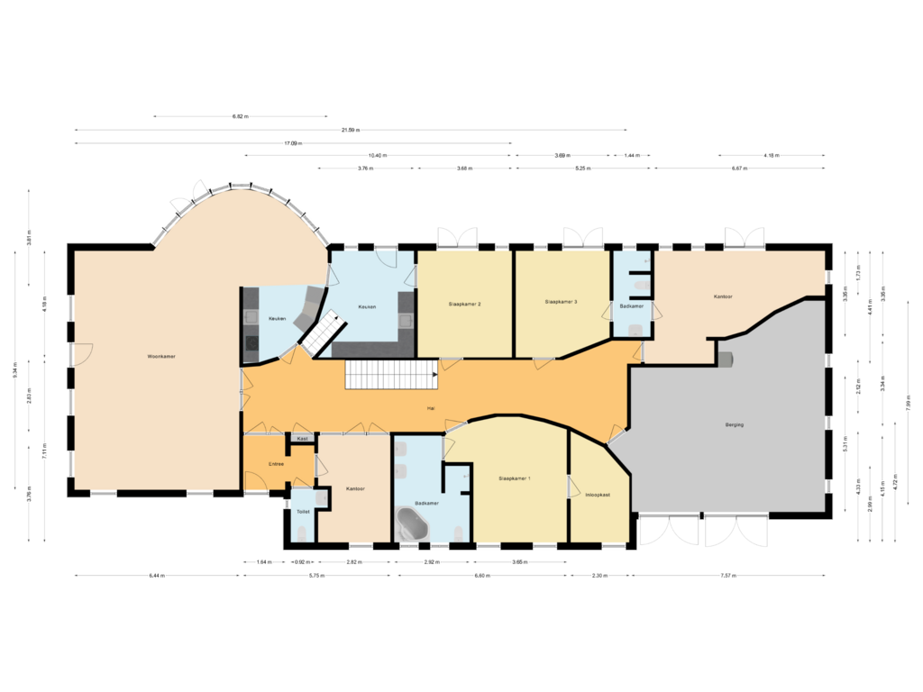 Bekijk plattegrond van Begane grond van Burg v Wijngaardenstraat 40