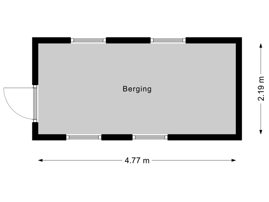 Bekijk plattegrond van Berging 2 van Burg v Wijngaardenstraat 40