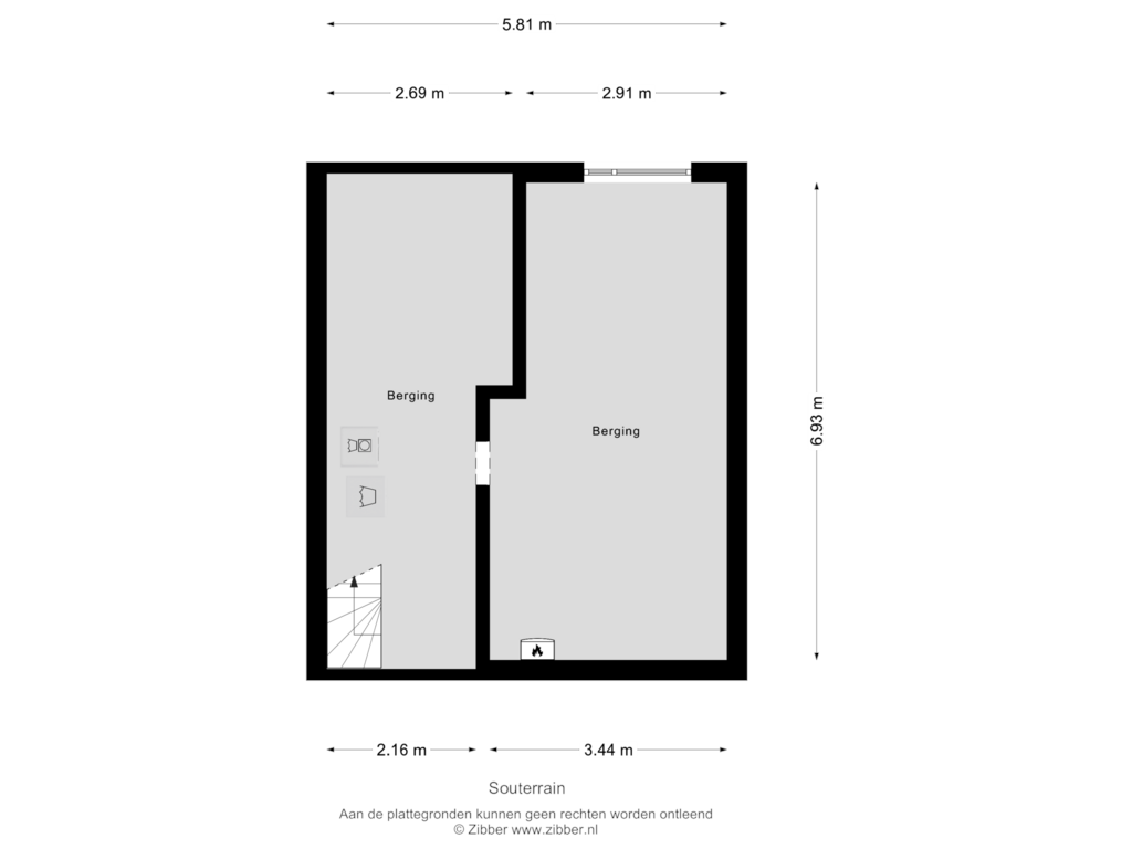 Bekijk plattegrond van Souterrain van Flamingostraat 41