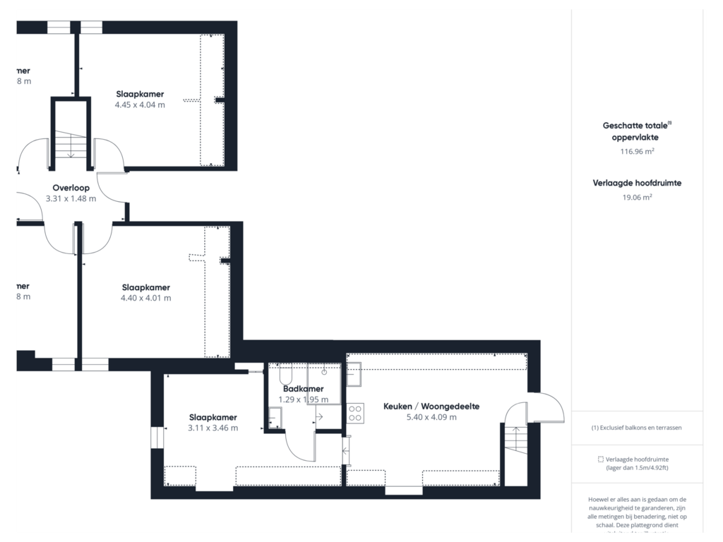 View floorplan of 1e Verdieping of 's-Gravenstraat 156