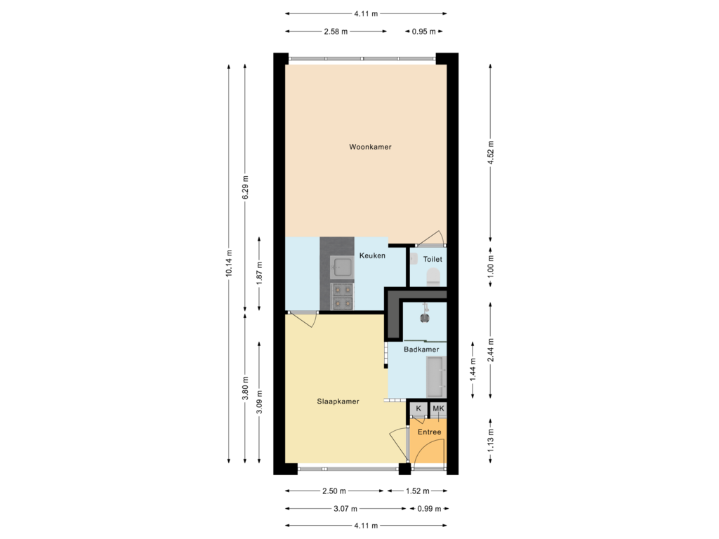 Bekijk plattegrond van Appartement van Van der Wijckplein 5