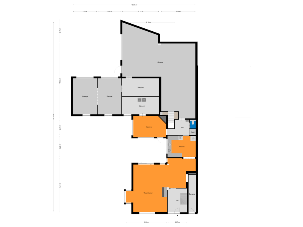 View floorplan of Begane grond of Gasthuisstraat 123