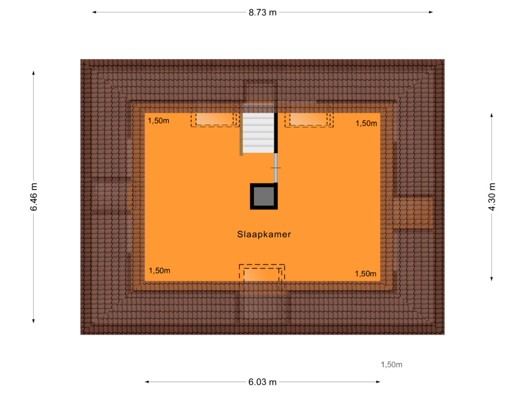 View floorplan of Zolder of Gasthuisstraat 123