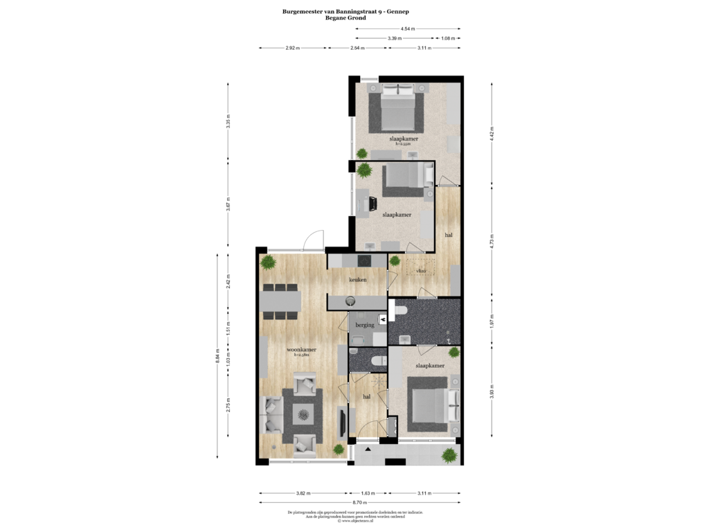 Bekijk plattegrond van BEGANE GROND van Burg.van Banningstraat 9