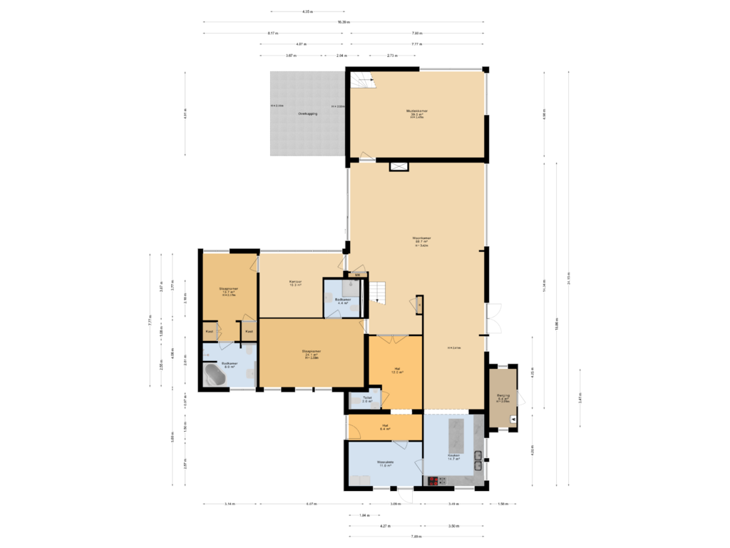 Bekijk plattegrond van Begane grond van De Hege Bouwen 19