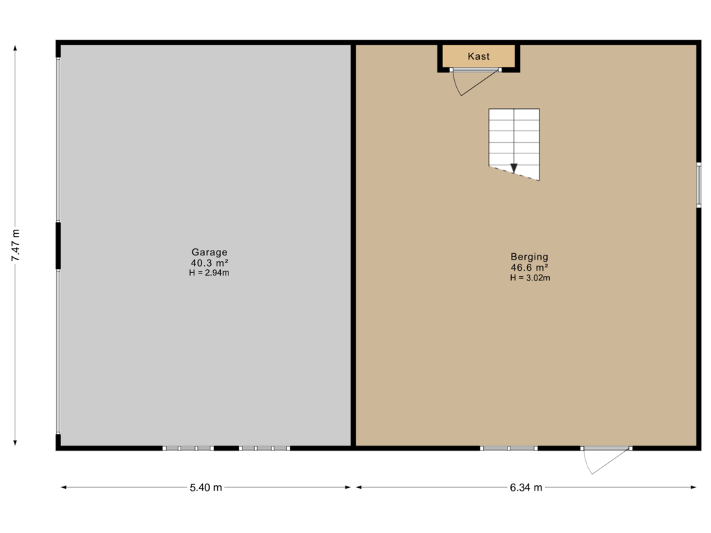 Bekijk plattegrond van Garage van De Hege Bouwen 19