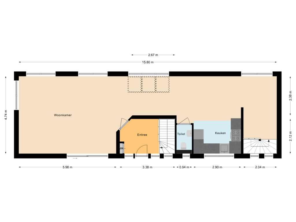 View floorplan of Begane grond of Waterlelie 12