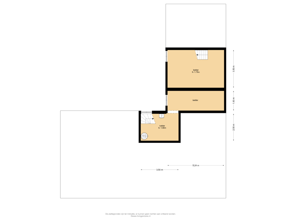 View floorplan of kelders of Hazeldonk 1