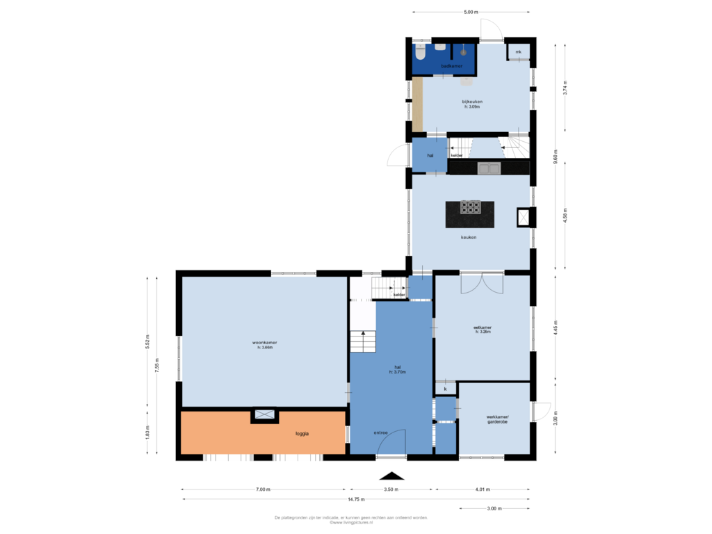 View floorplan of begane grond of Hazeldonk 1