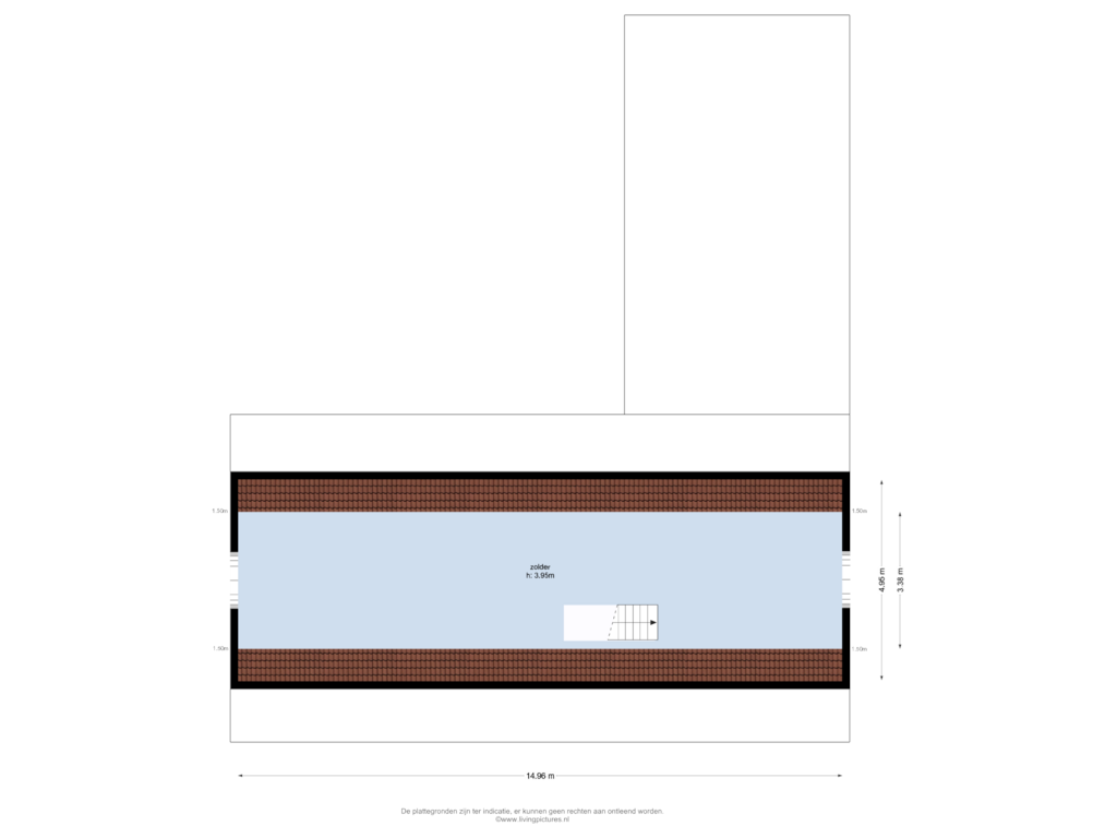 View floorplan of 3e verdieping of Hazeldonk 1