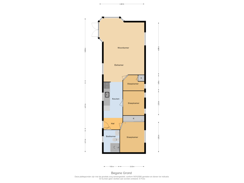 View floorplan of Begane Grond of Koningsweg 14-E2