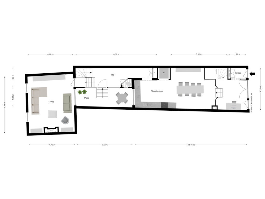 Bekijk plattegrond van BEGANE GROND van Brouwersgracht 78