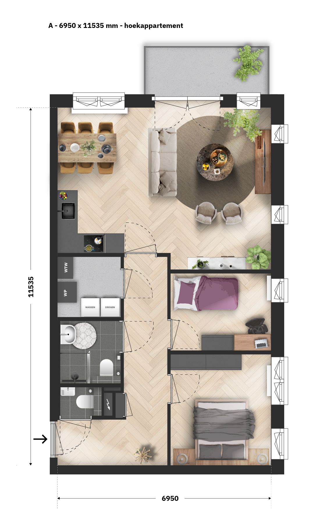 Foto 9 van Linnerpark 21 appartementen Blok 1