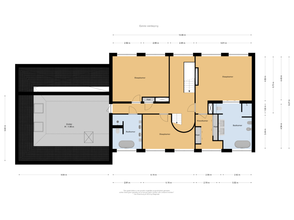 View floorplan of Eerste verdieping of Buitenpad 1