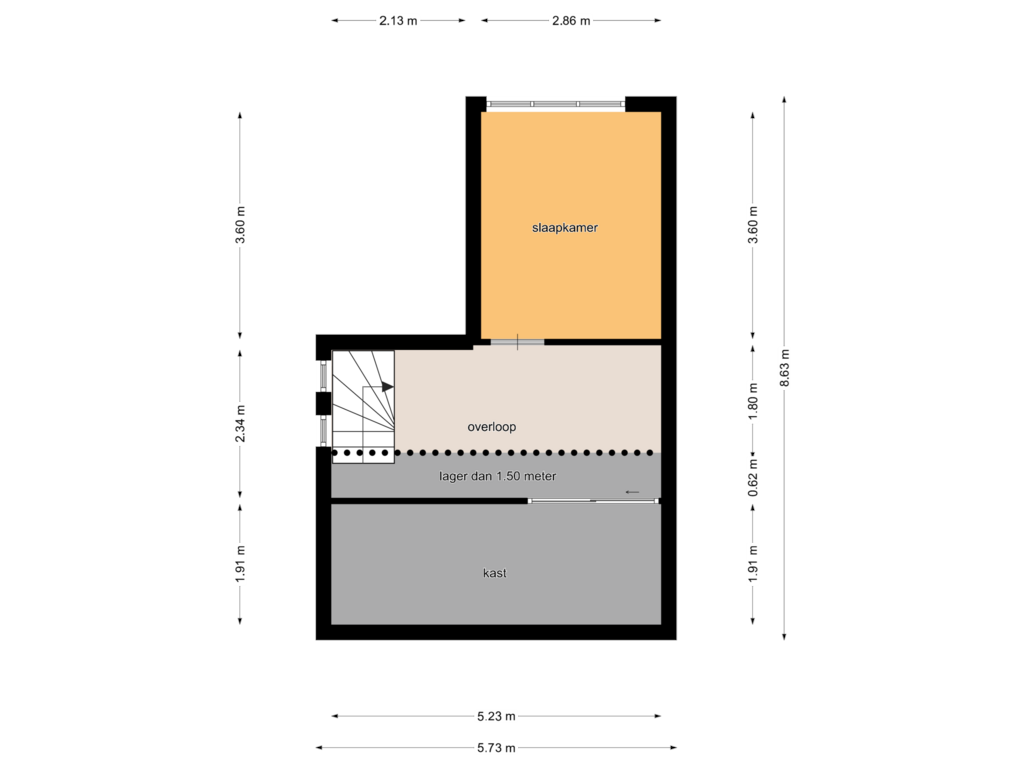 View floorplan of Floor 2 of Groenwal 9