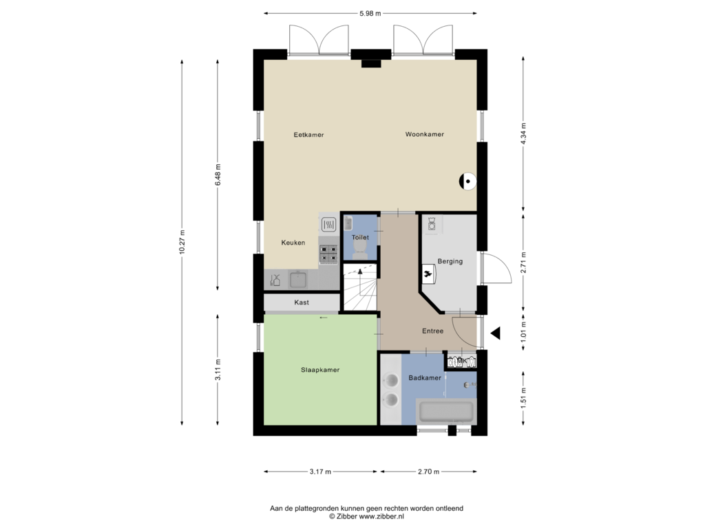 View floorplan of Begane Grond of Daleboutsweg 3-60