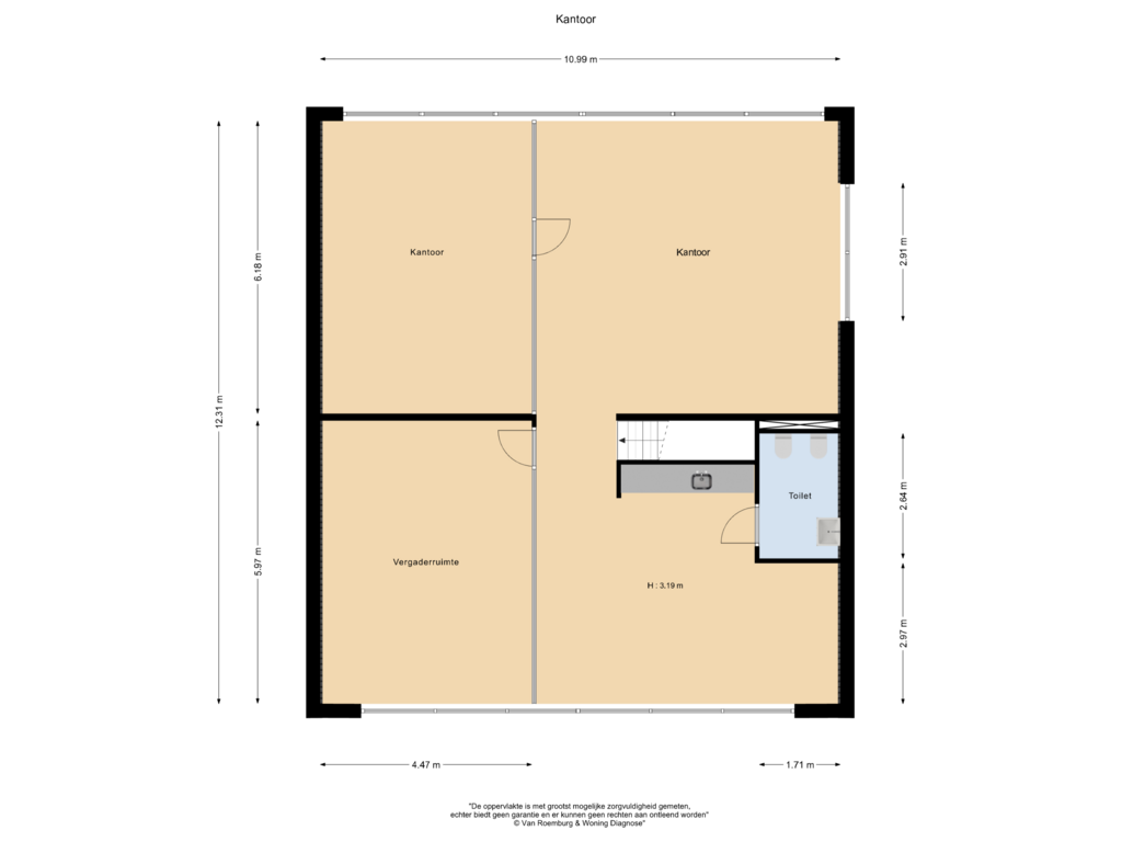 Bekijk plattegrond van Bijgebouw eerste verdieping van Vinkelaar 9