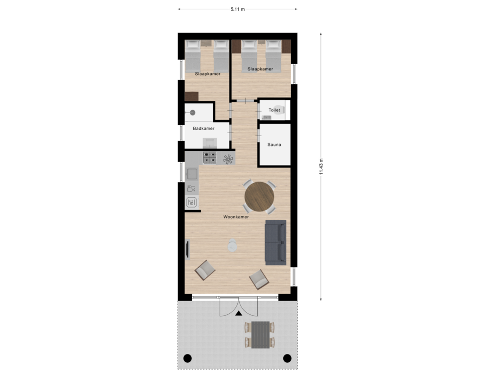 View floorplan of Begane grond of Hexelseweg 80-360