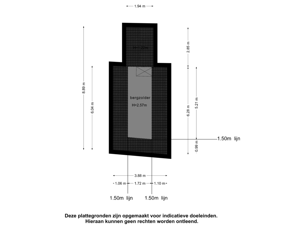 Bekijk plattegrond van Zolder van Voorstraat 92