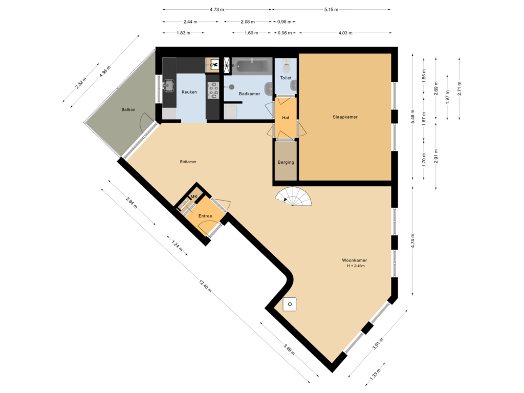 Bekijk plattegrond van Tweede verdieping van Vlietstroom 17