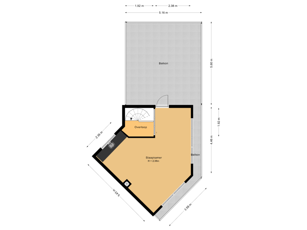 Bekijk plattegrond van Derde verdieping van Vlietstroom 17