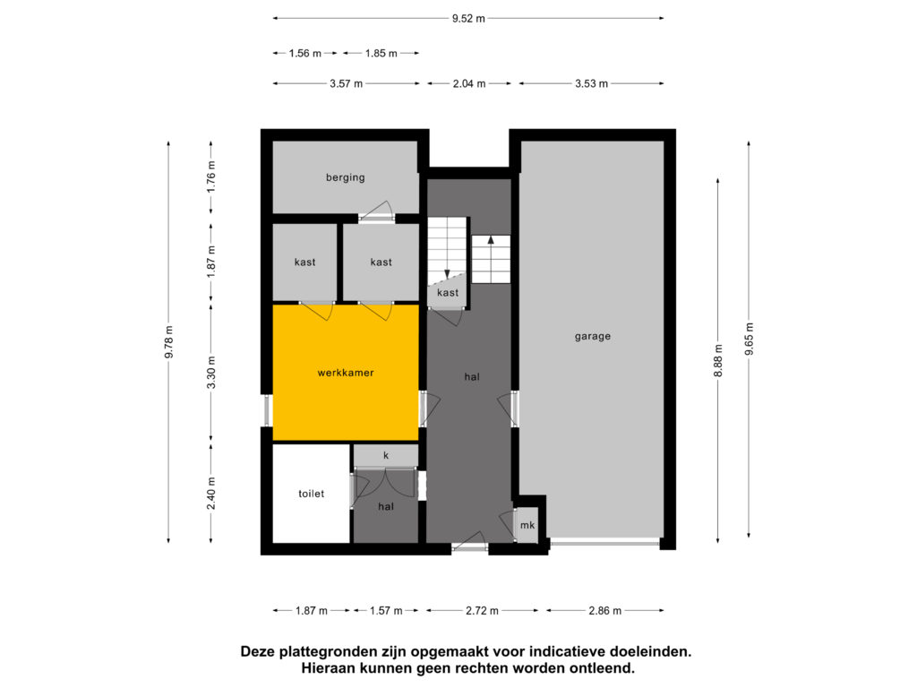 View floorplan of Begane grond of Onderlangs 34