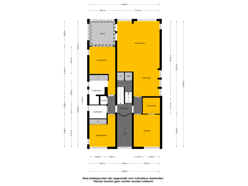 View floorplan of 1e verdieping of Onderlangs 34