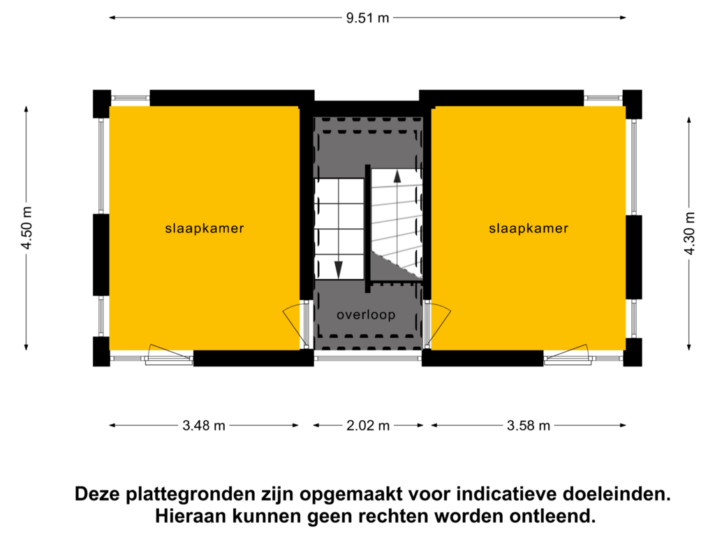 View floorplan of 2e verdieping of Onderlangs 34