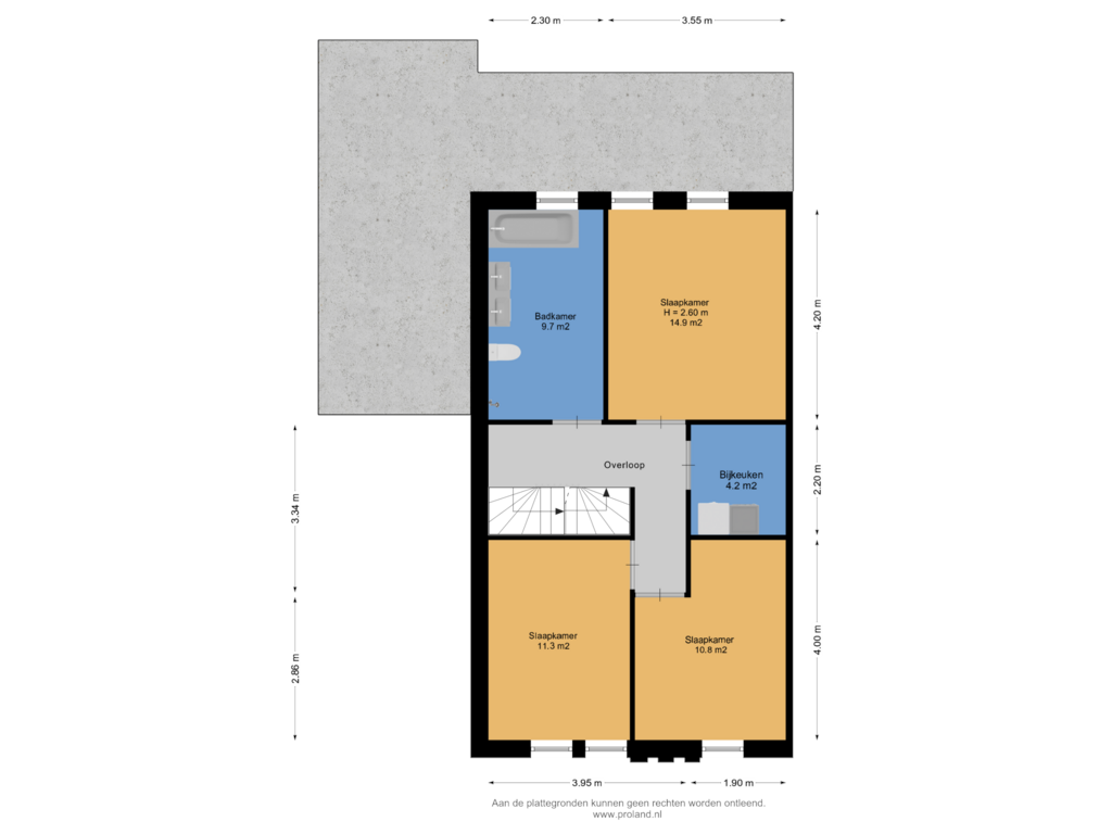 View floorplan of 1e Verdieping of 2-onder-1 kap (Bouwnr. 1)