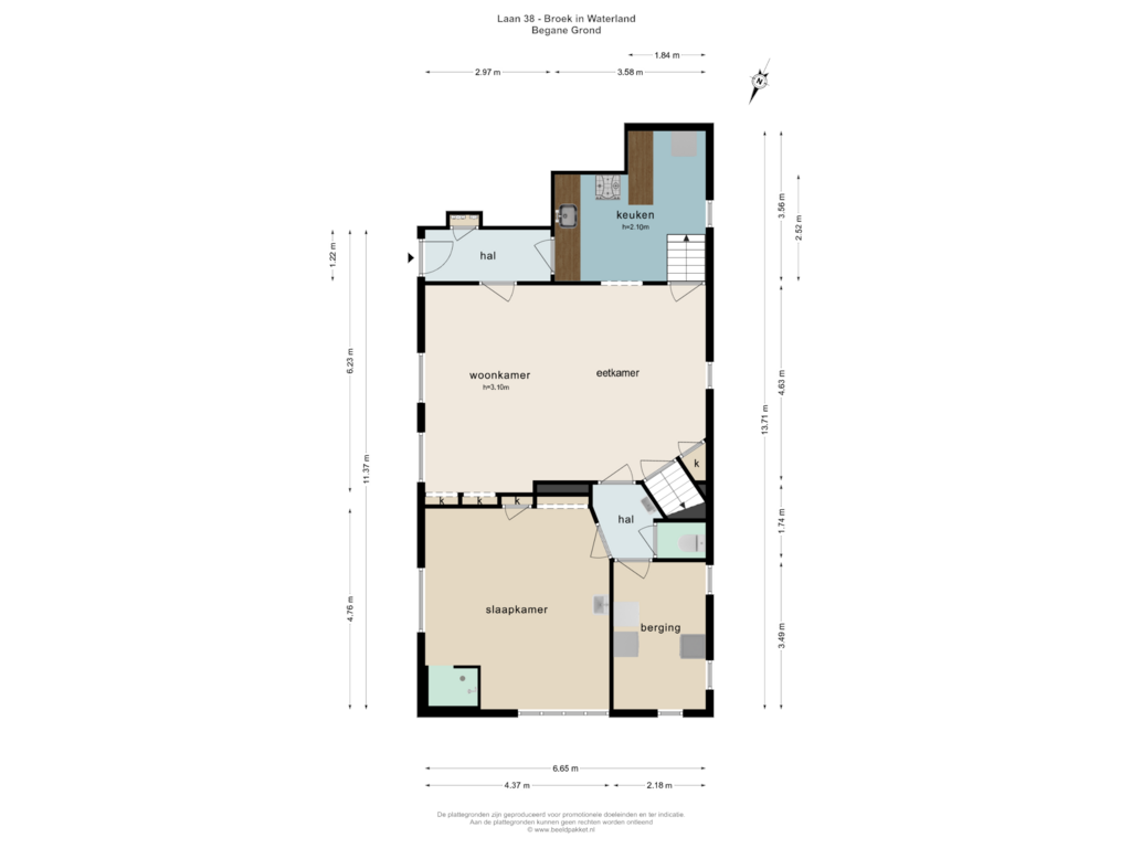 View floorplan of BEGANE GROND of Laan 38