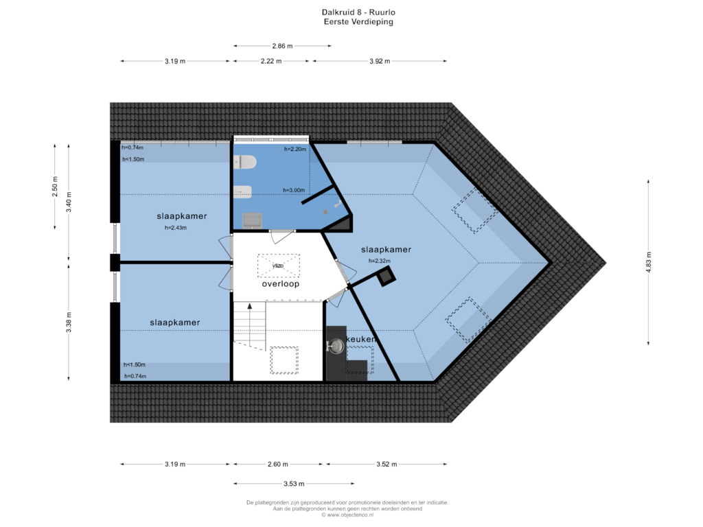 View floorplan of Eerste Verdieping of Dalkruid 8