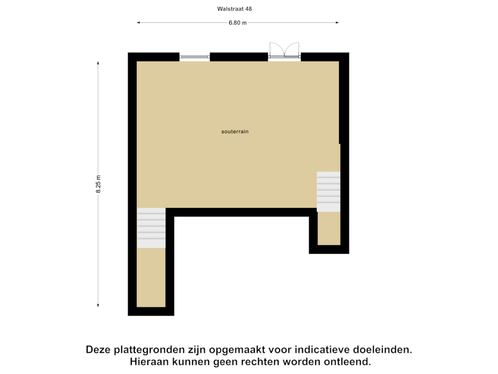 Bekijk plattegrond van Souterrain van Walstraat 48