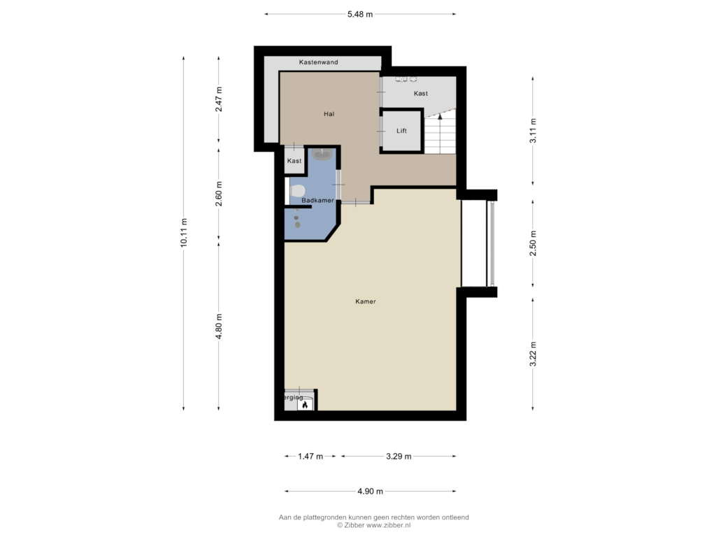 View floorplan of Gastenverblijf of Van Lennepweg 13