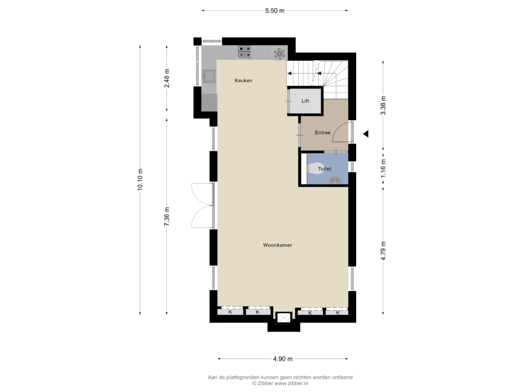 View floorplan of Gastenverblijf of Van Lennepweg 13