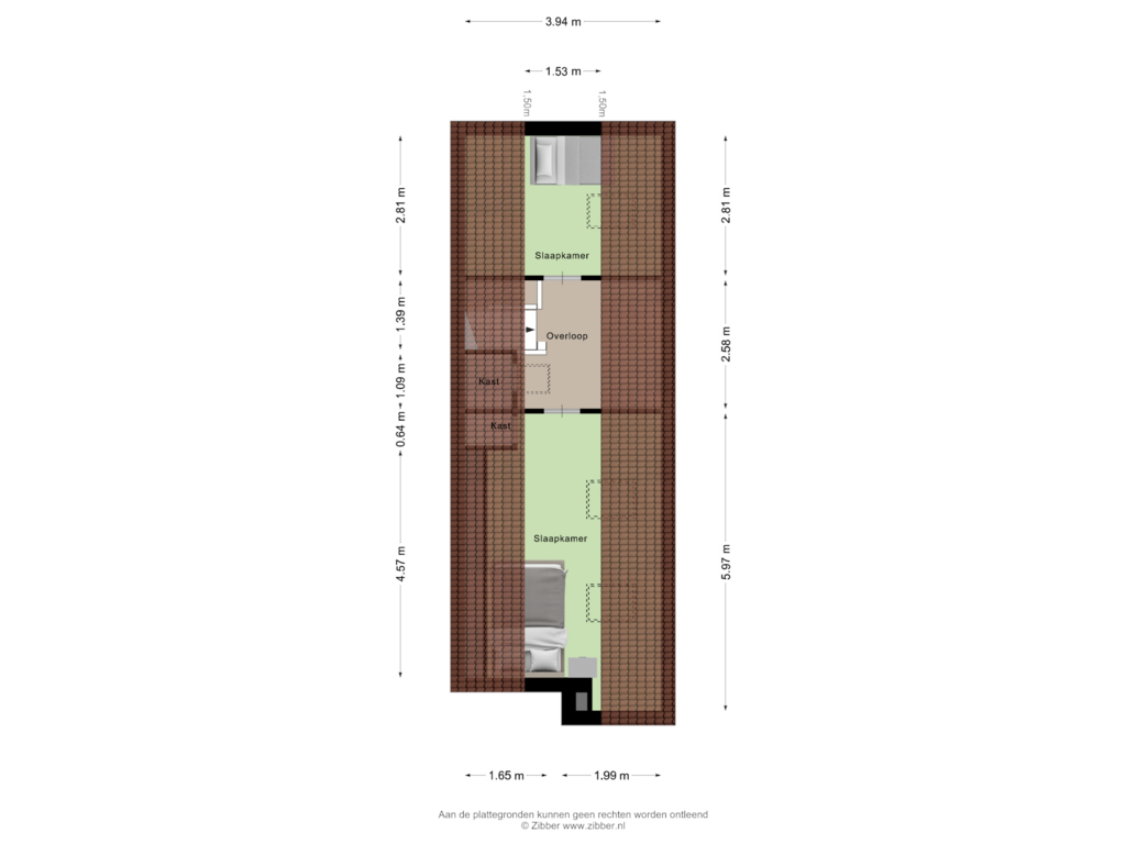 Bekijk plattegrond van Tweede verdieping van Heereweg 189-A