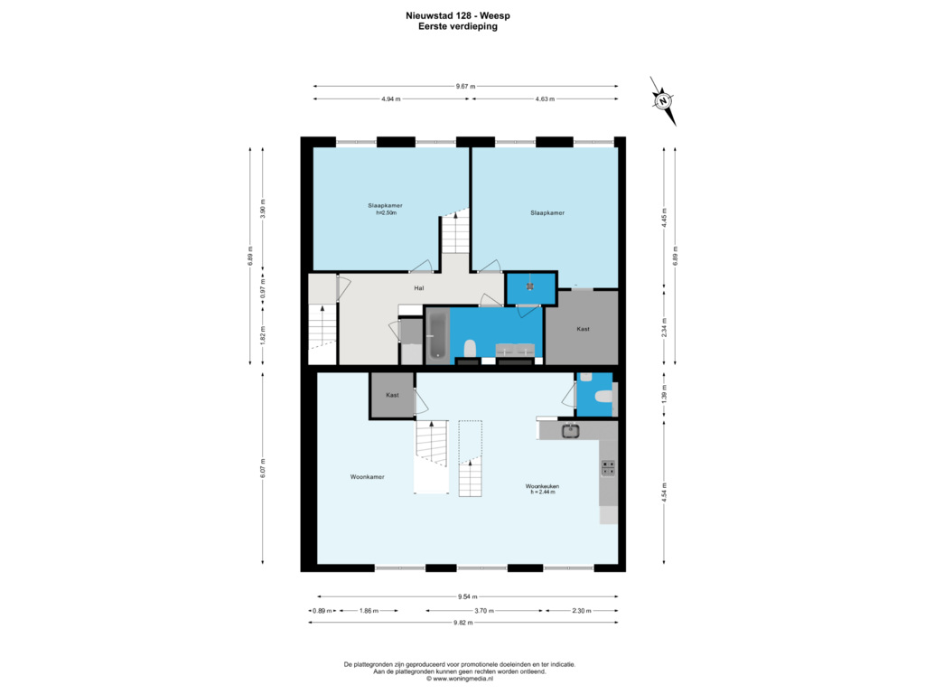 View floorplan of Eerste verdieping of Nieuwstad 128