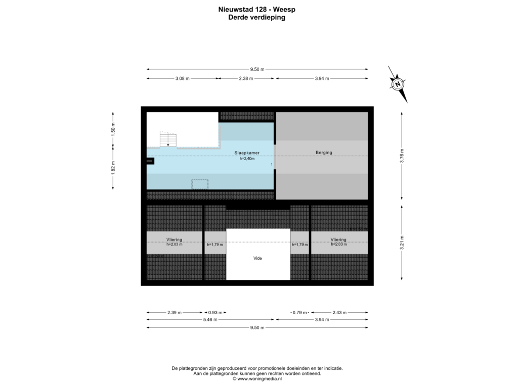 View floorplan of Derde verdieping of Nieuwstad 128