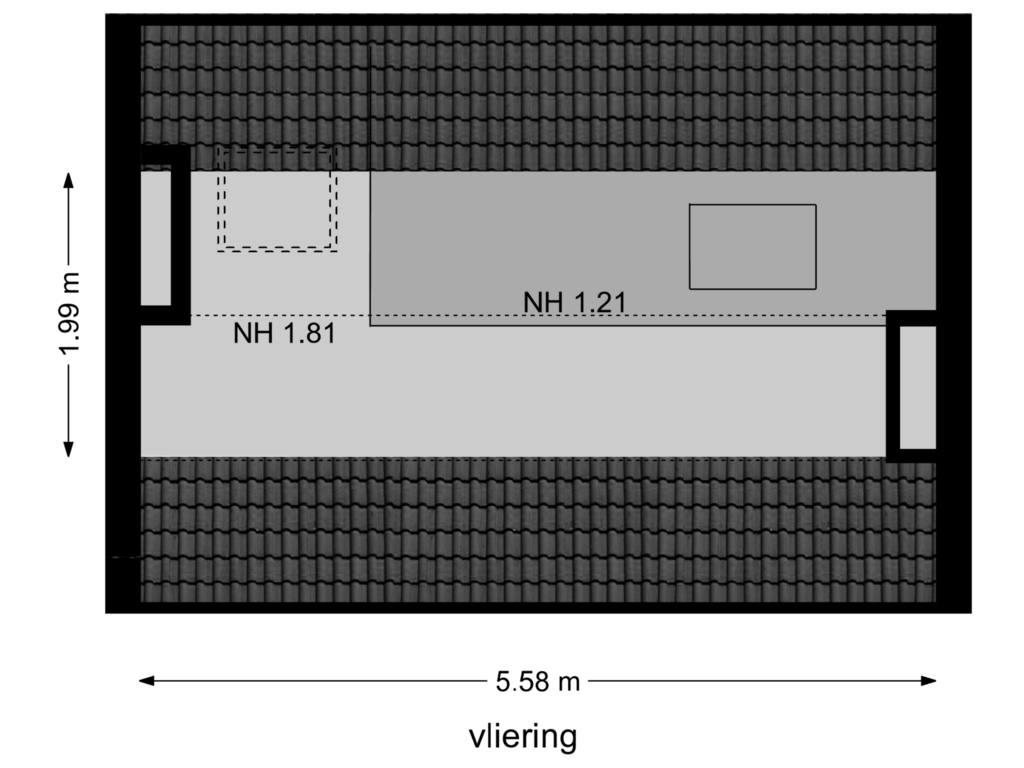 View floorplan of vliering of Poortlaan 43