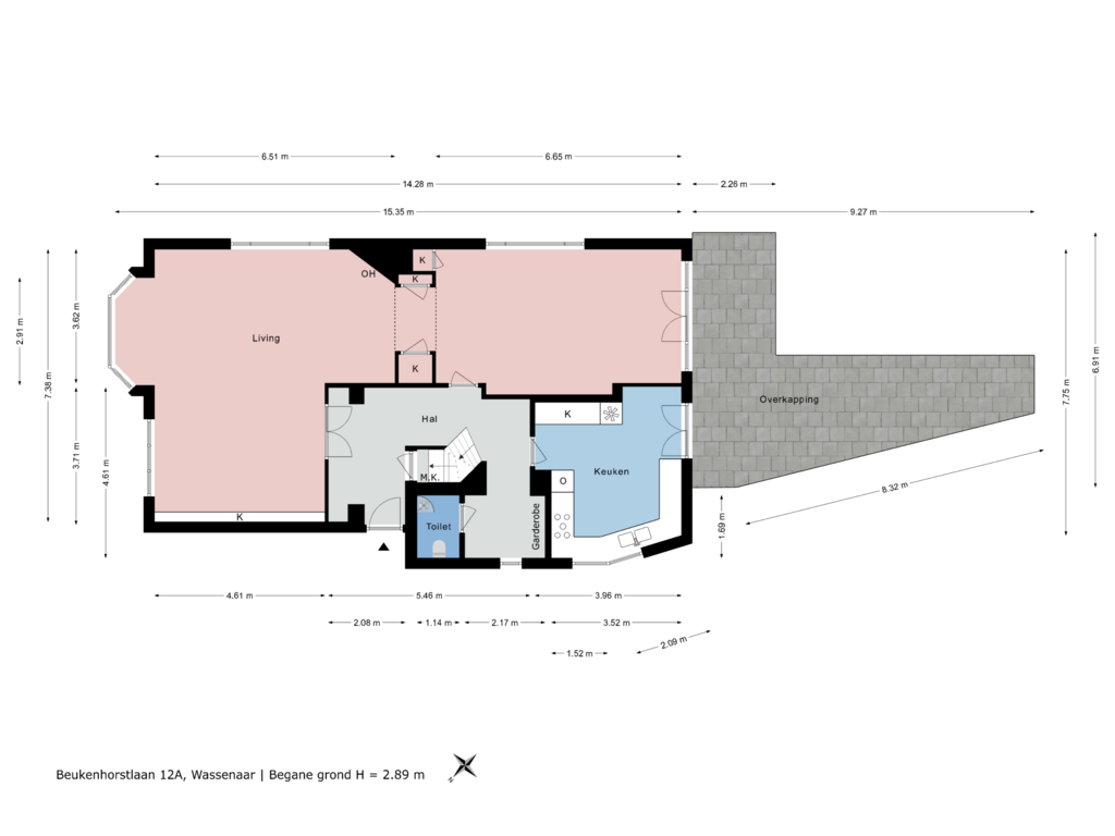 Bekijk plattegrond van Begane grond van Beukenhorstlaan 12-A