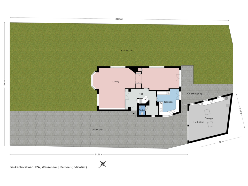 Bekijk plattegrond van Perceel van Beukenhorstlaan 12-A