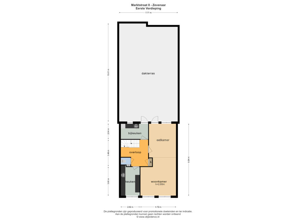 Bekijk plattegrond van Eerste Verdieping van Marktstraat 8