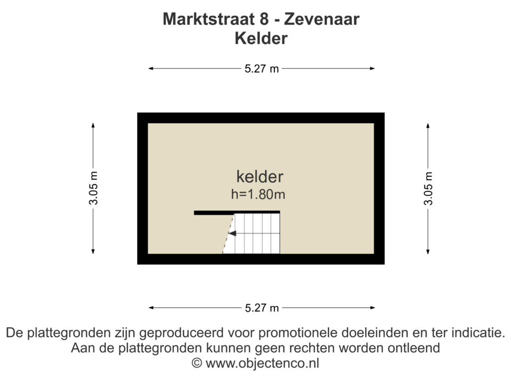 Bekijk plattegrond van Kelder van Marktstraat 8