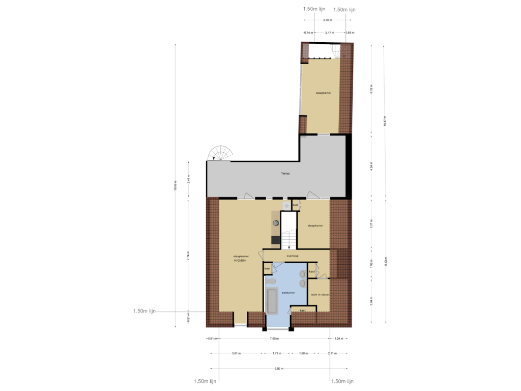 Bekijk plattegrond van Eerste Verdieping van Haarlemmerstraat 52