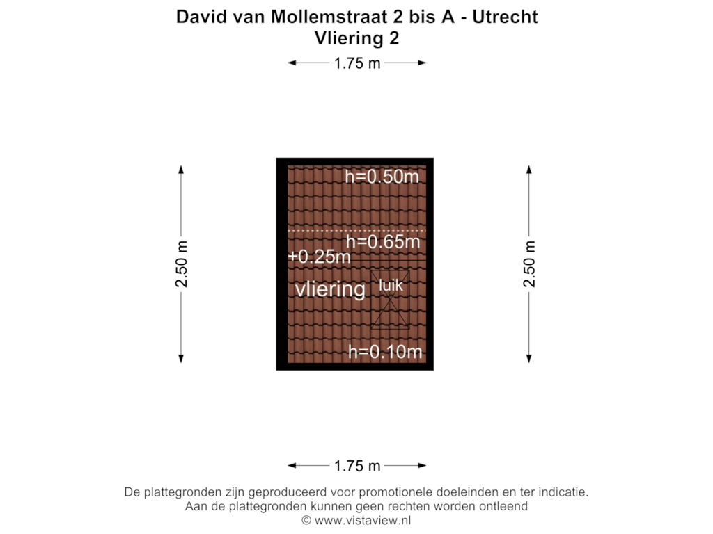 Bekijk plattegrond van VLIERING 2 van David van Mollemstraat 2-BSA