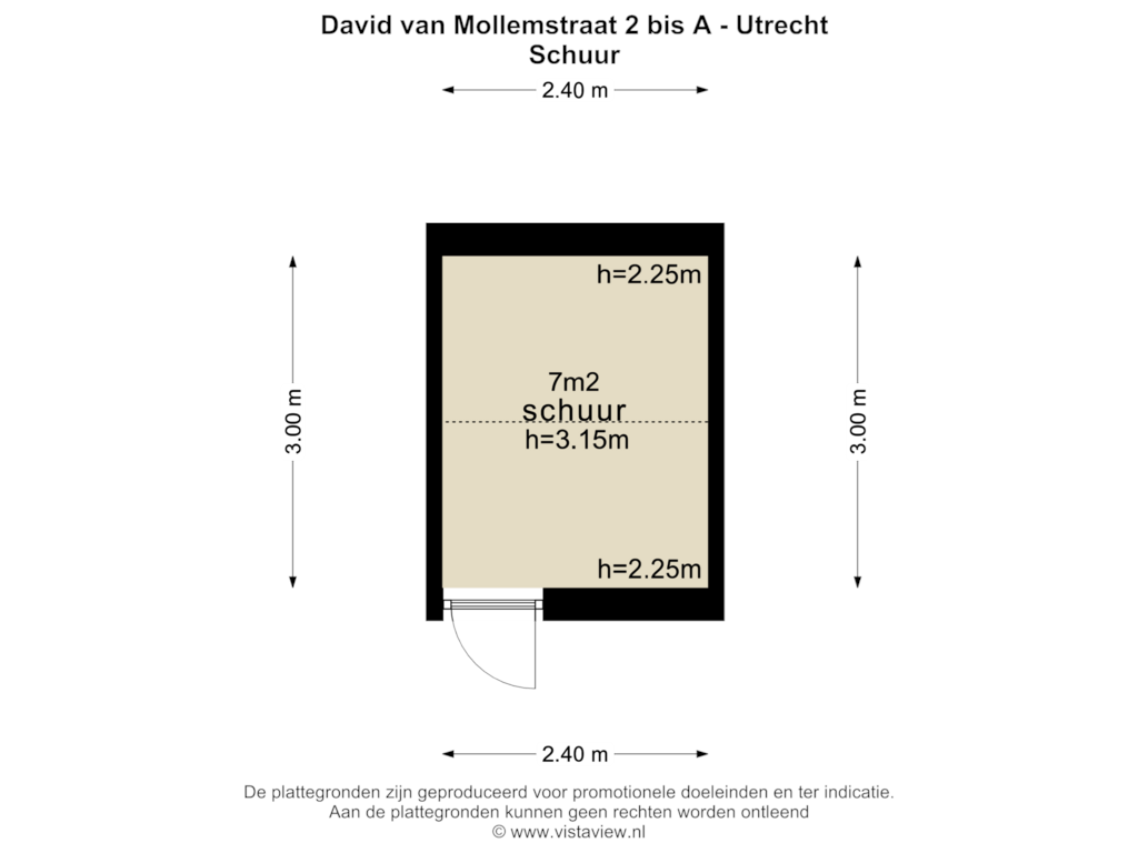 Bekijk plattegrond van SCHUUR van David van Mollemstraat 2-BSA