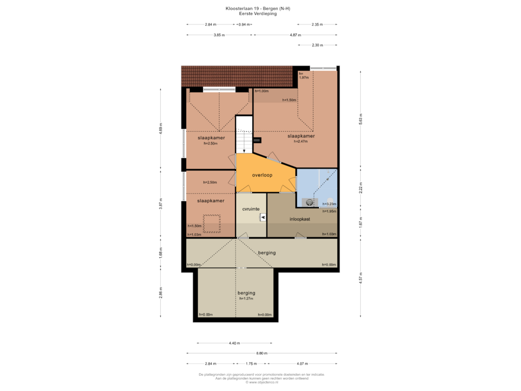 Bekijk plattegrond van EERSTE VERDIEPING van Kloosterlaan 19