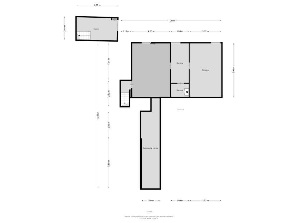 Bekijk plattegrond van Kelder van Oude Schandeloseweg 7