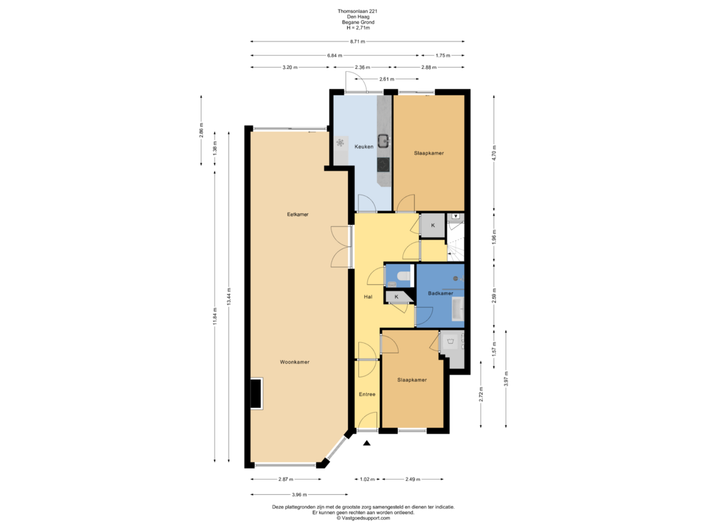 Bekijk plattegrond van Begane grond van Thomsonlaan 221