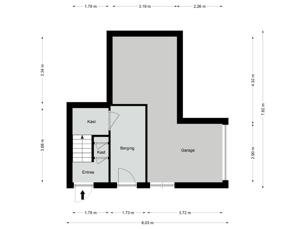 View floorplan of Begane grond of 't Vosje 22